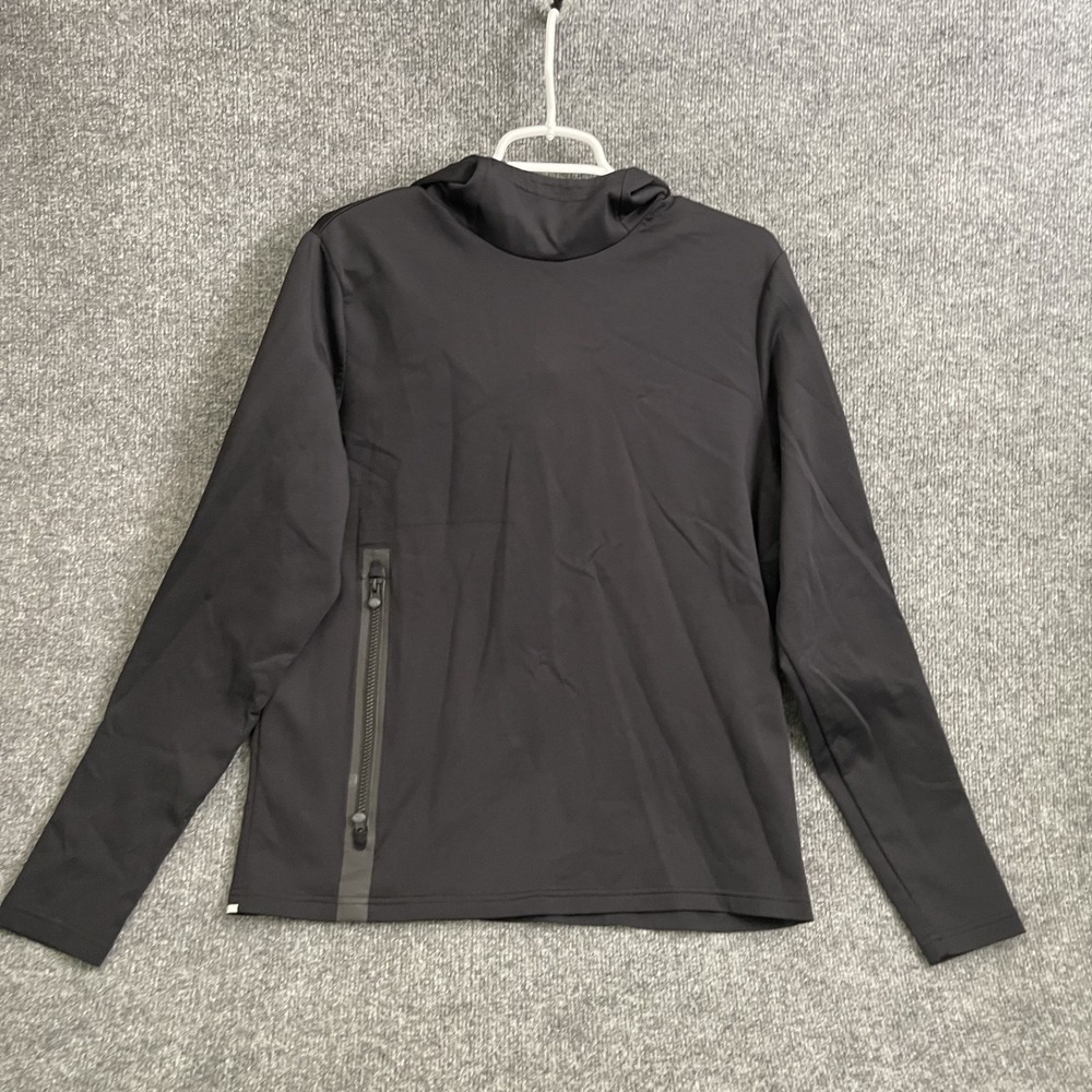 Greyson Cokato Hoodie Mens Small S Black Side Zip Performance Funnel Neck Wolf